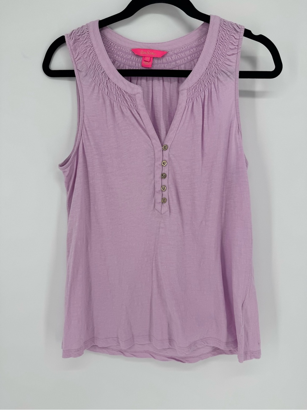 Lilly Pulitzer Lavender Sleeveless Henley Tank